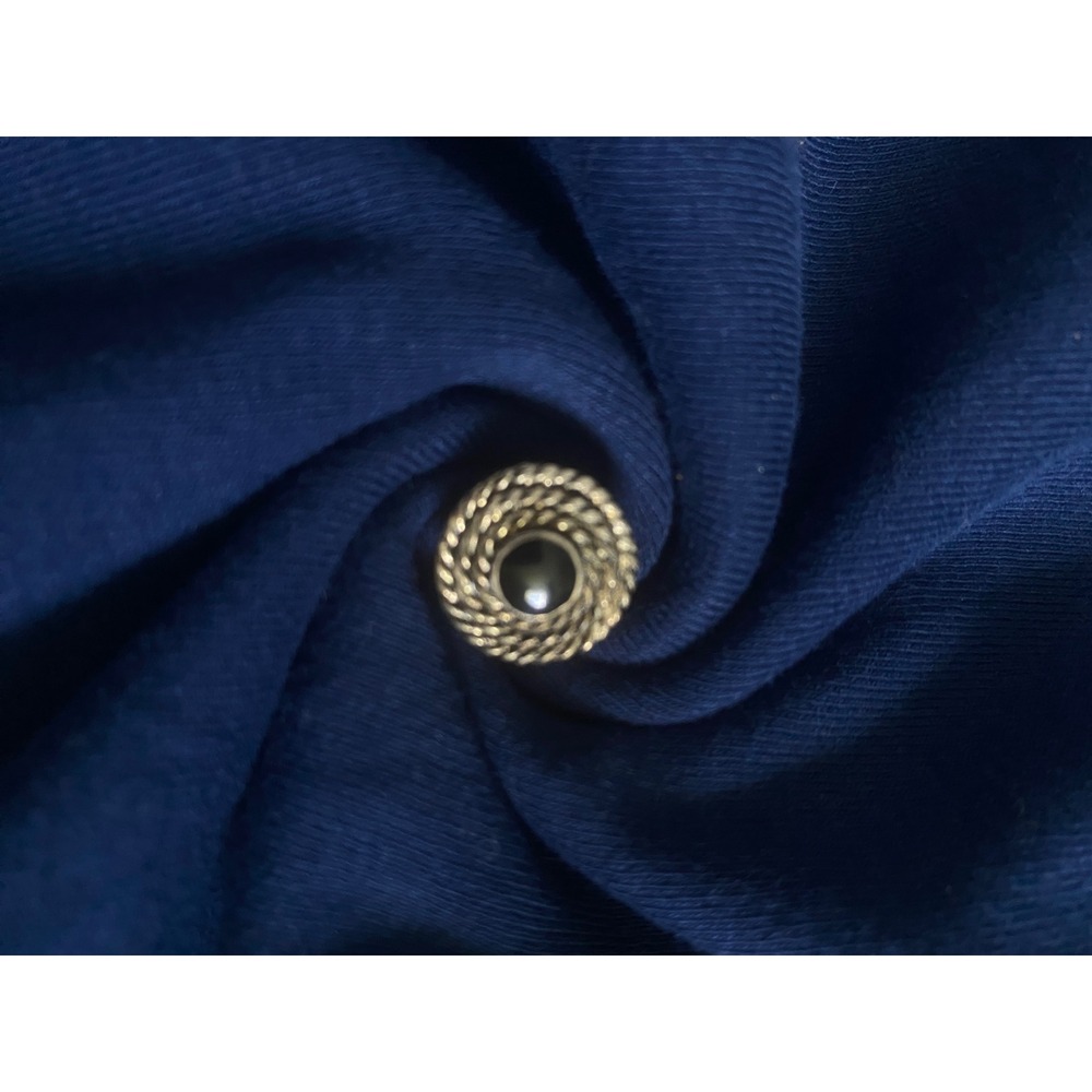 Vintage Silver Tone Round Rope Border Black Cabochon Lapel Pin TieTack Accessory